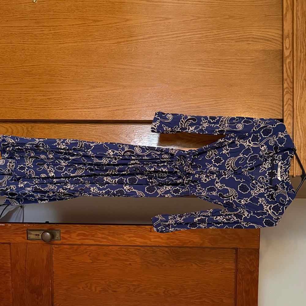 Zara Navy Blue Floral Maxi Dress